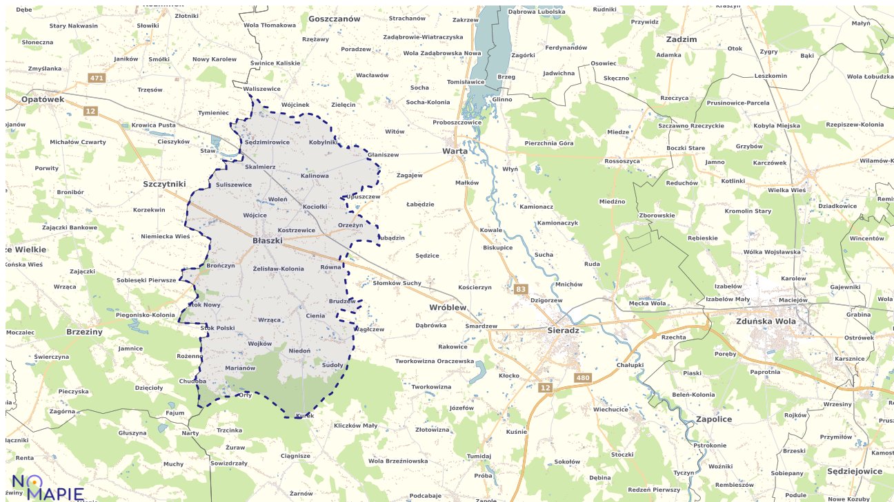 Mapa uzbrojenia terenu Błaszek